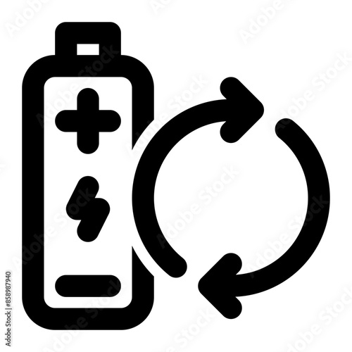 rechargeable battery, battery charge, battery, recycle, rechargeable, electric battery, cycle life outline icon