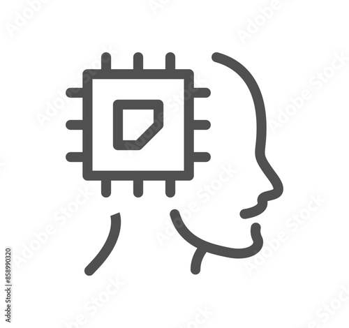 Artificial intelligence related icon outline and linear vector.
