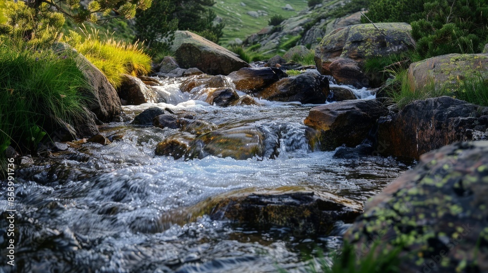 Quench your thirst from a babbling brook, where crystal-clear waters flow from high mountain peaks and refresh the weary traveler.