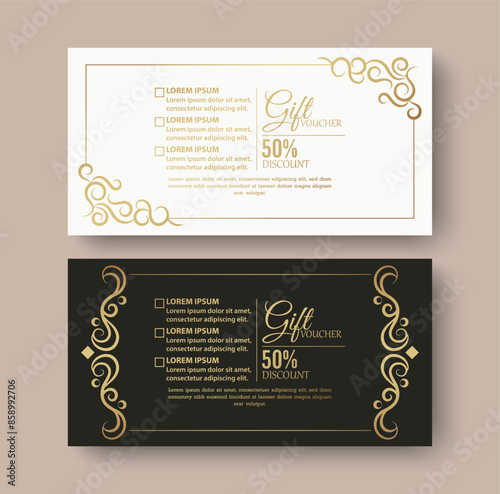 Menu restaurant luxury gift voucher design template