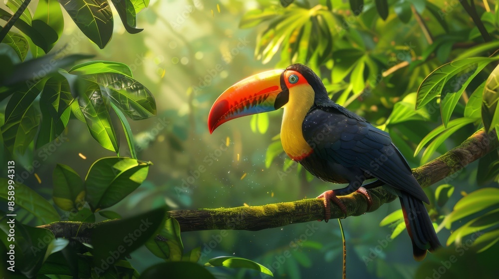 Obraz premium Toucan in Tropical Rainforest