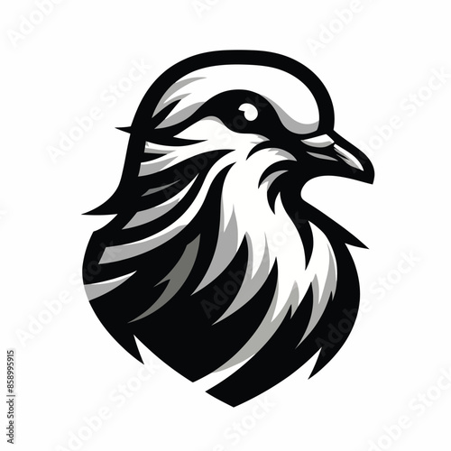turtledove logo mascot in black and white silhouette