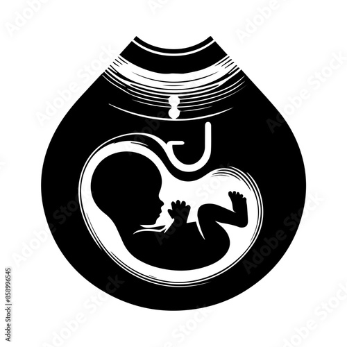 Baby Sonogram Diagram Clipart