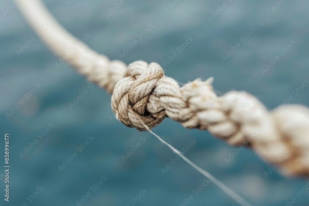 strong knot tied by a rope