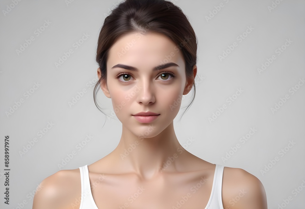 Positive woman on clean background Positive woman on clean background
