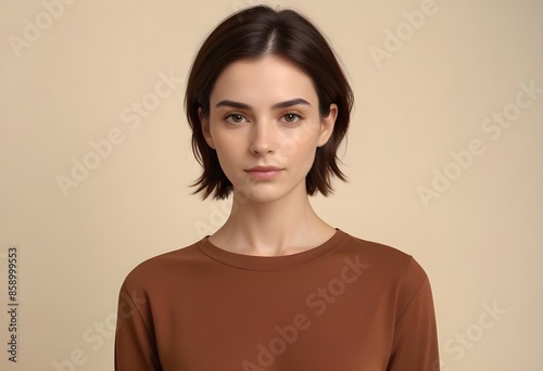 Positive woman on clean background