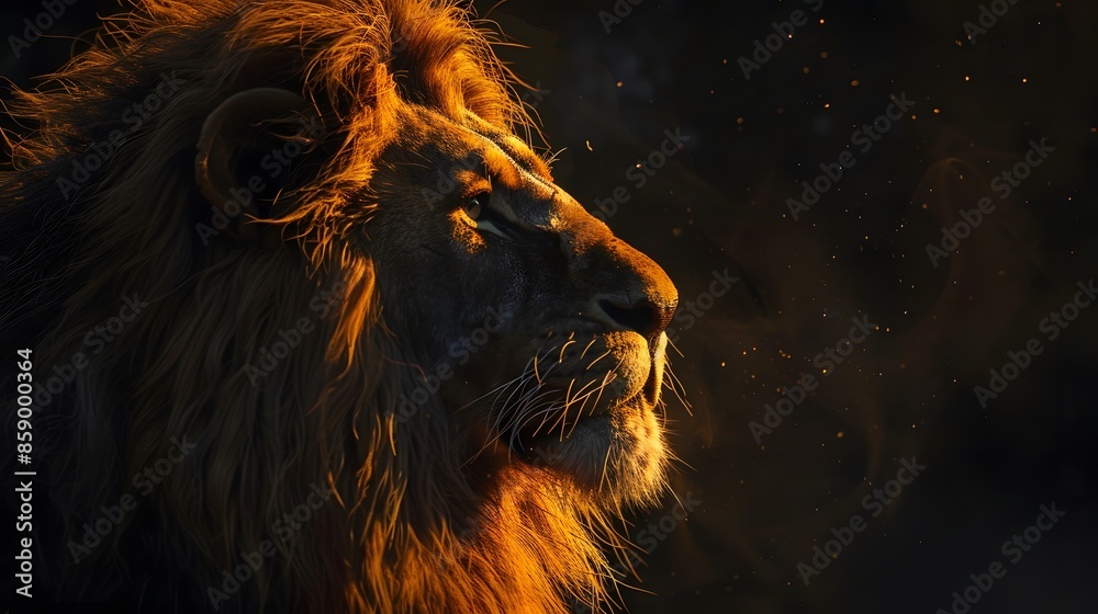 artistic lion on black background. artistic lion on black background.