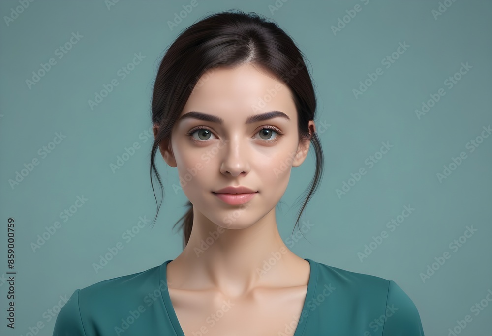 Fototapeta premium Positive woman on clean background