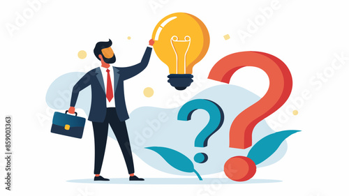 Question and answer solving problem or business solution concept 