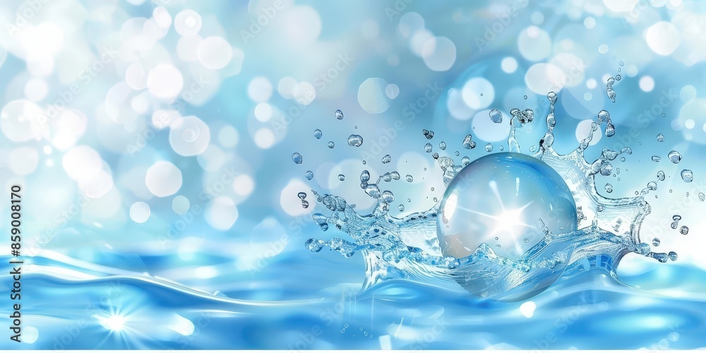 Water Splash and a Shining Sphere Water Splash and a Shining Sphere