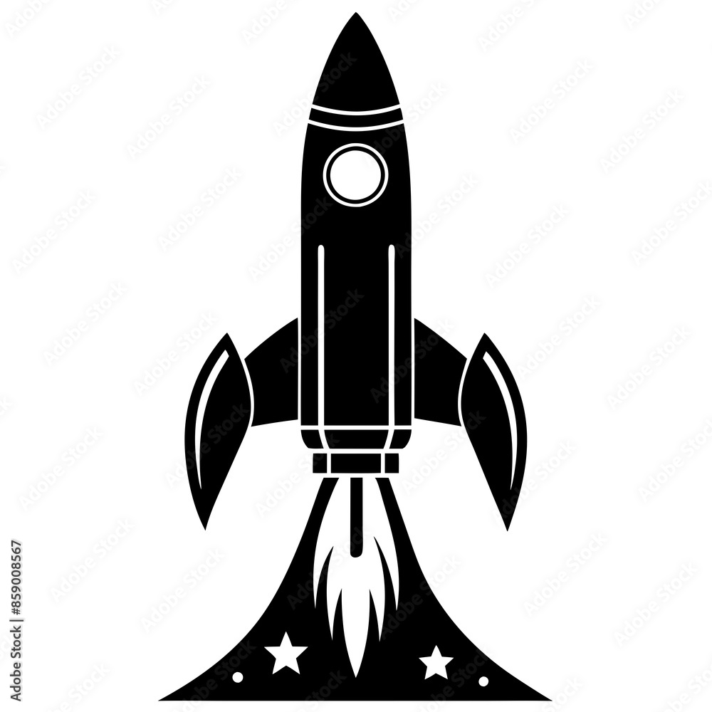 Rocket icon silhouette vector illustration. Rocket icon silhouette vector illustration.
