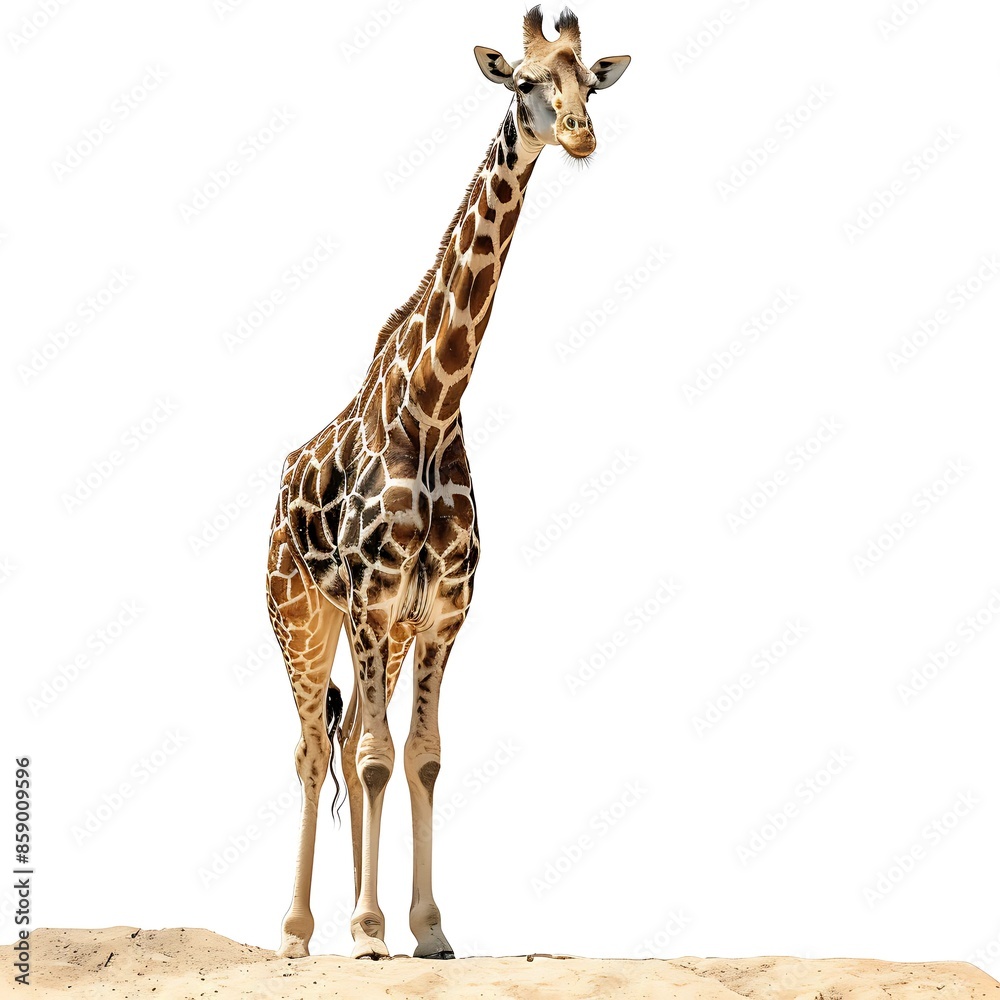 Obraz premium World Wildlife Day, Giraffe, Giraffe White Background