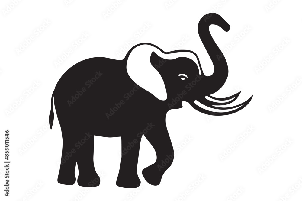 Hand-drawn animal silhouette vector isolated on a white background Hand-drawn animal silhouette vector isolated on a white background