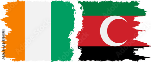 Free Download Darfur and Ivory Coast grunge flags connection vector - GFXLoad