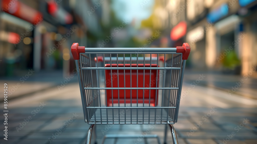 empty shopping cart on outdoor