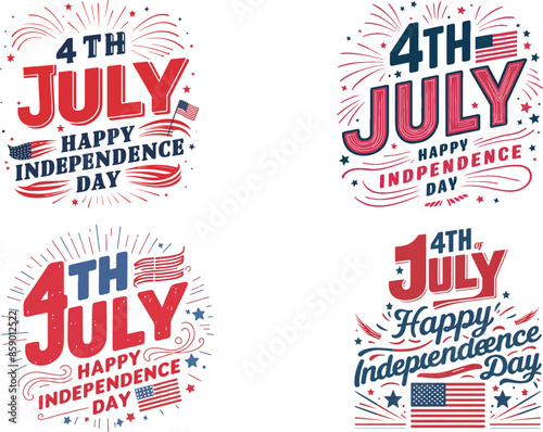 4th of July happy independence day united states of America vector t-shirt design
