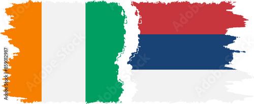Free Download Serbia and Ivory Coast grunge flags connection vector - GFXLoad