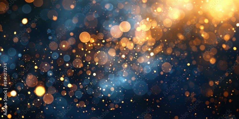 Glowing particles floating in the air. AI. Glowing particles floating in the air. AI.