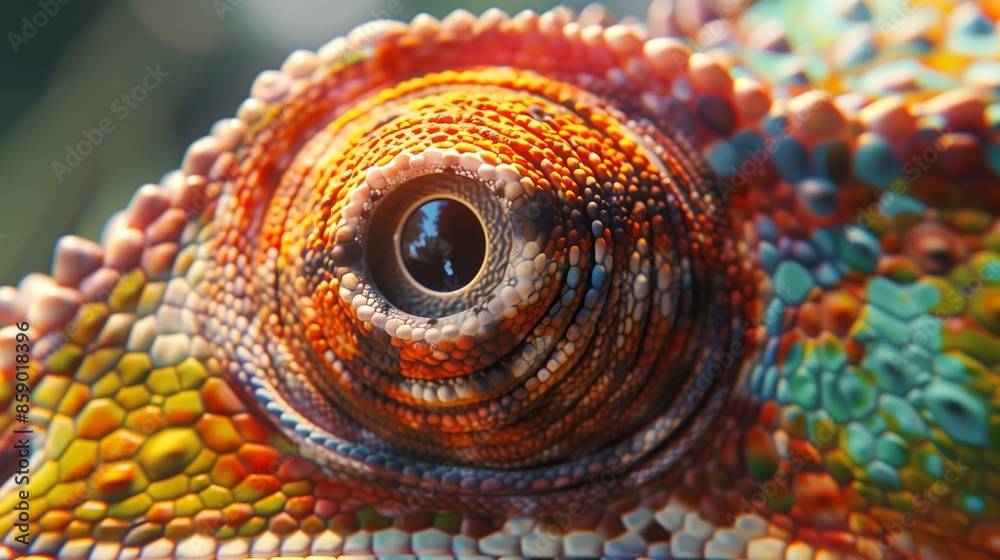 Fototapeta premium close up photo chameleon eye