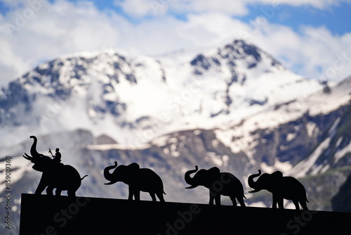 Lanslebourg-Mont-Cenis , France - June 20 2024:  Hannibal's crossing of the Alps in 218 BC was one of the major events of the Second Punic War