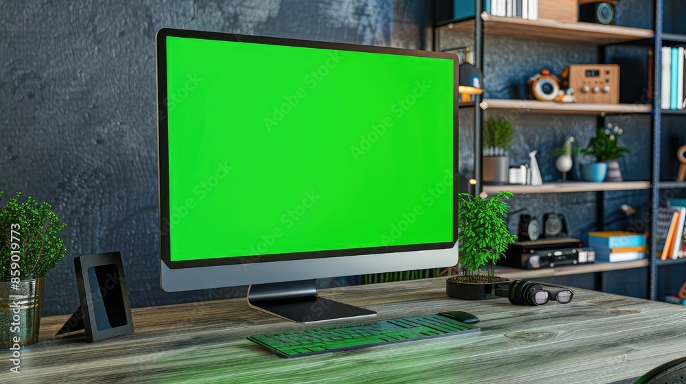Advanced Desktop Computer with Chroma Key Green Screen Advanced Desktop Computer with Chroma Key Green Screen