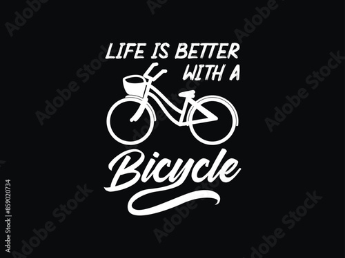 Positive quote with a hand drawn vintage bicycle