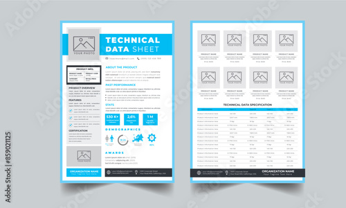 Product Data Sheet, Technical Data Sheet layout 2 Page Concept template design