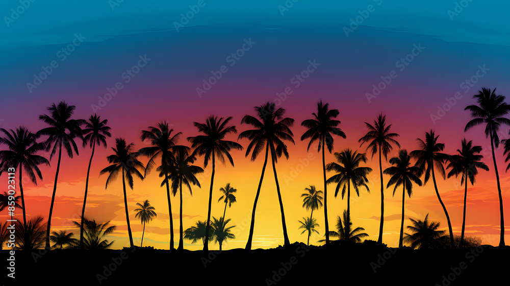 sunset beach with palm tree sunset beach with palm tree