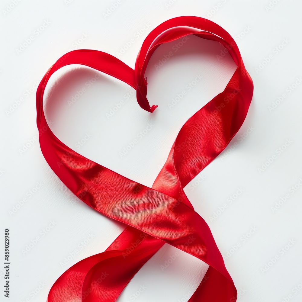 Beautiful red bow from satin ribbon on white background Beautiful red bow from satin ribbon on white background