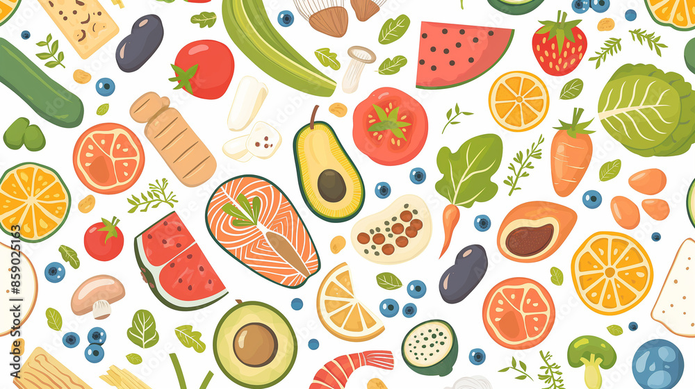 food for  healthy  on isolate background