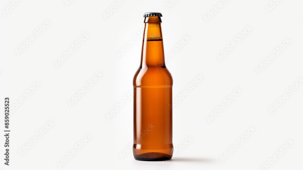 Isolated beer bottle against a white background Isolated beer bottle against a white background