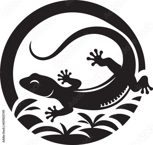 Lizard design silhouette vector art work EPS file generative AI