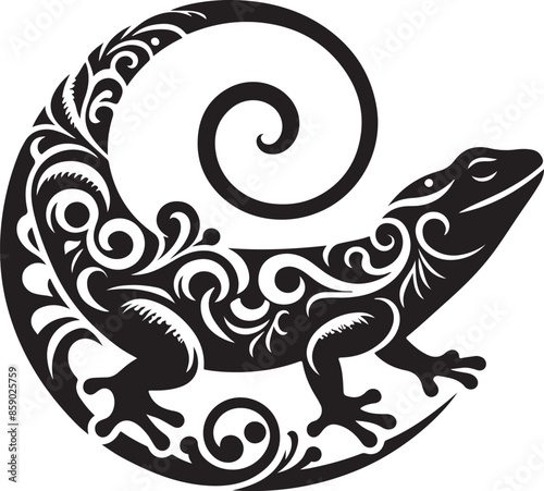 Lizard design silhouette vector art work EPS generative AI