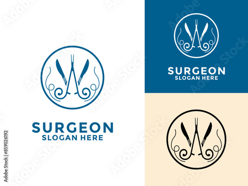 Surgeon logo vector design, Surgery department logo. Medical surgical logo, Surgery department logo
