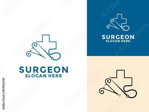 Surgeon logo vector design, Surgery department logo. Medical surgical logo, Surgery department logo