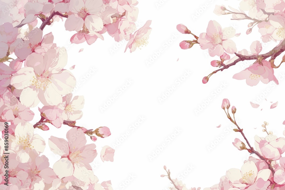 Delicate Pink Cherry Blossoms in Bloom