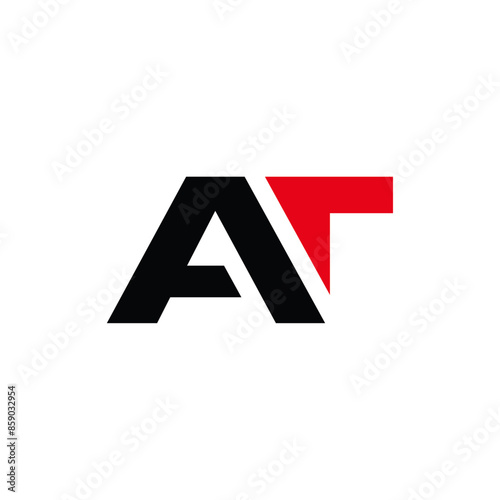 Letter AT Modern Geometric Business Design Template Logo