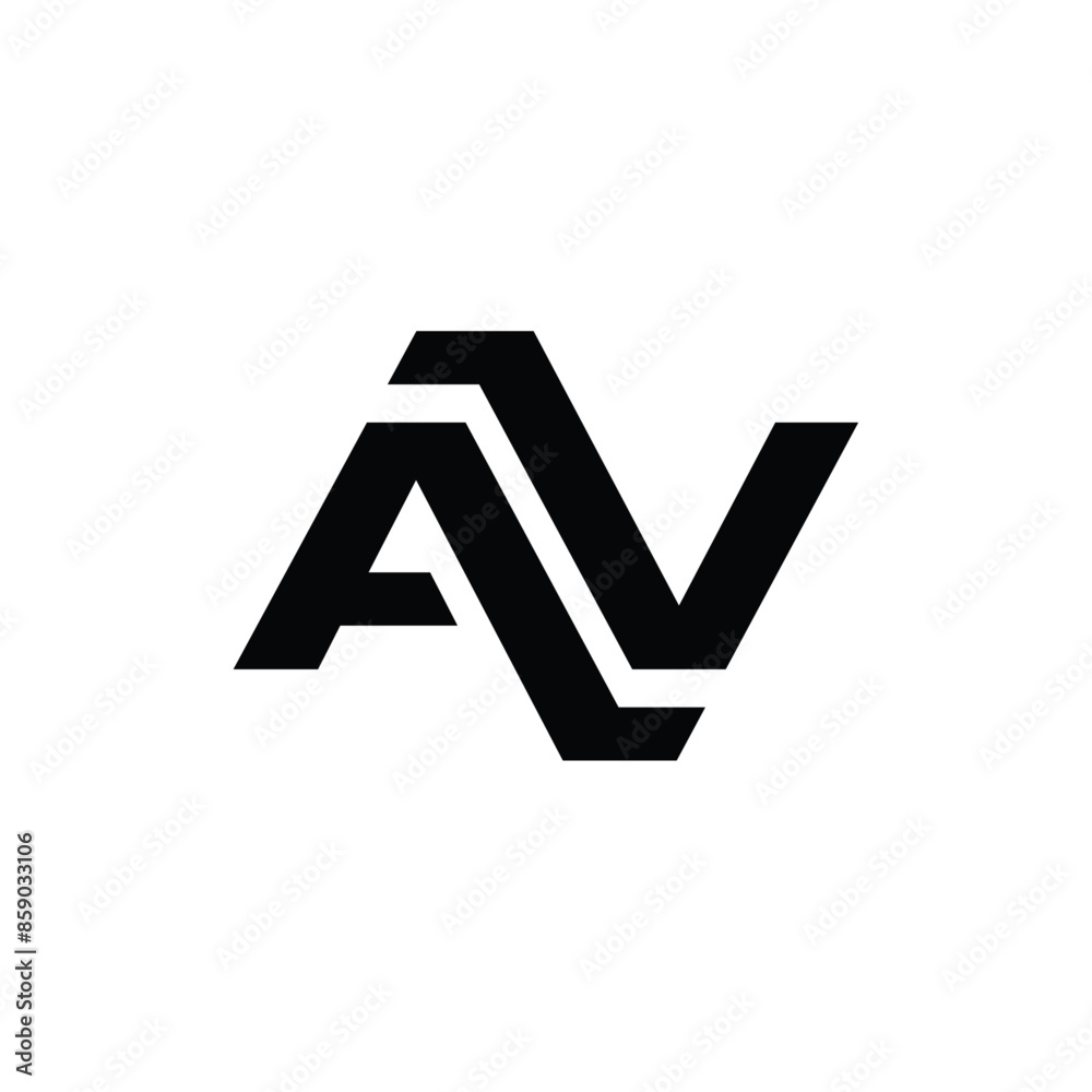 Letter AV Geometric Business Icon Design Logo Letter AV Geometric Business Icon Design Logo