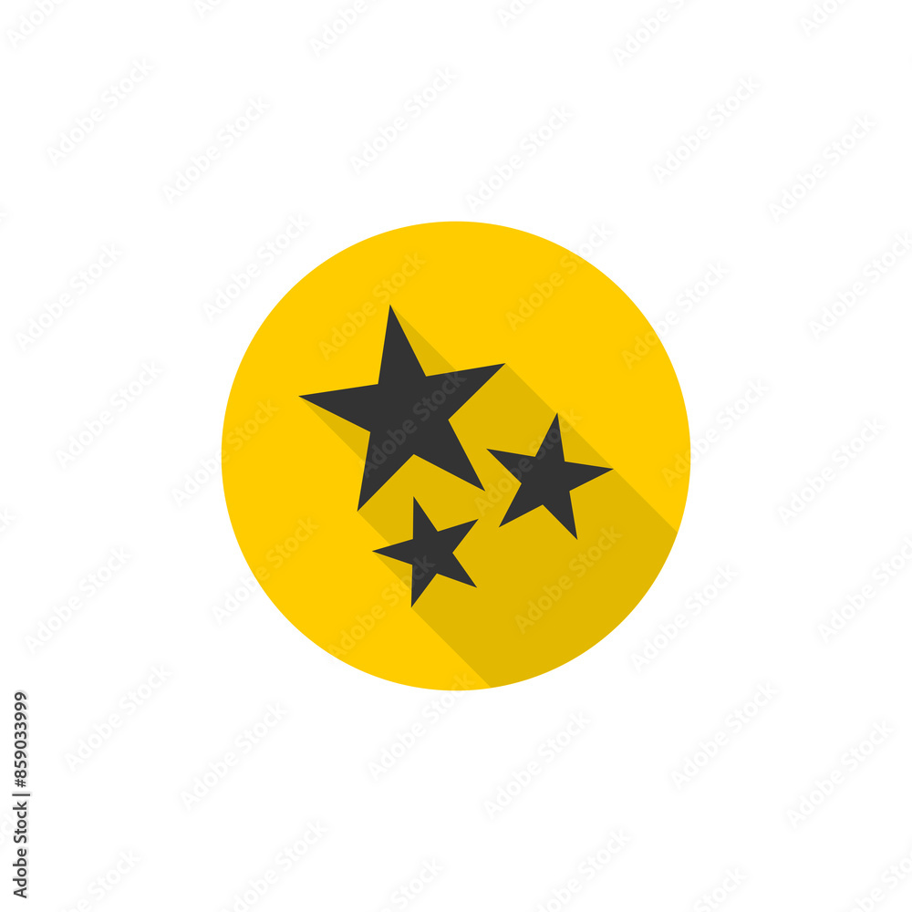 Three stars icon isolated on transparent background Three stars icon isolated on transparent background