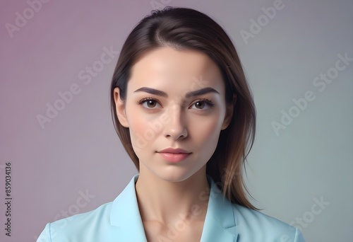 Beautiful elegant woman front view photo