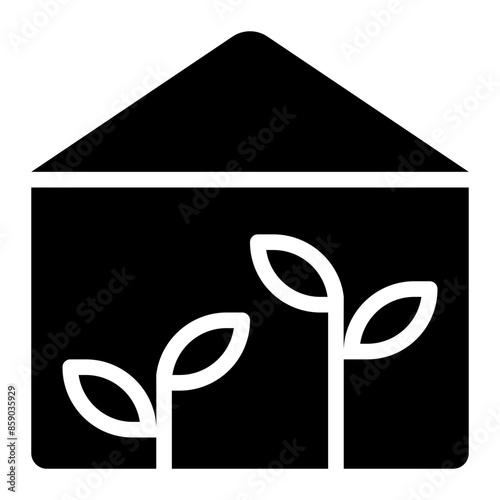 greenhouse, agriculture, ecology, gardening, glasshouse, hothouse solid glyph icon