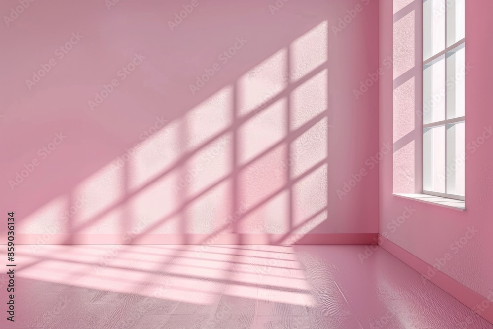 pink room with sun rays on pink wall for product presentations pink room with sun rays on pink wall for product presentations