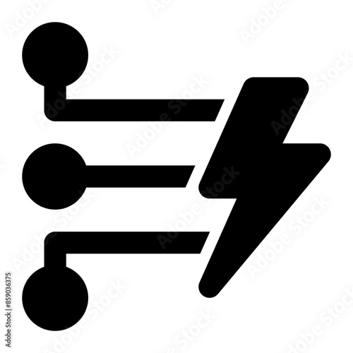 energy, electricity, system, technology, power, distribution solid glyph icon