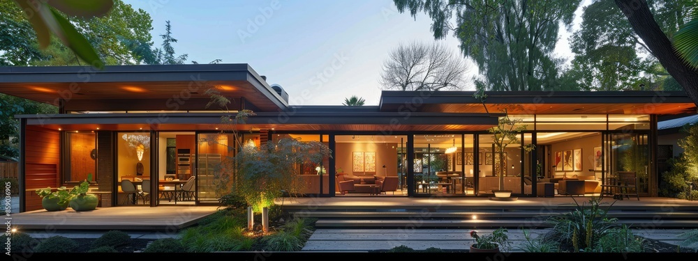 Design a one story house in a warm style. Design a one story house in a warm style.