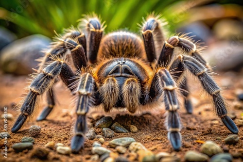 Close Up Of A California Tarantula Spider In Its Natural Habitat. Generative AI
