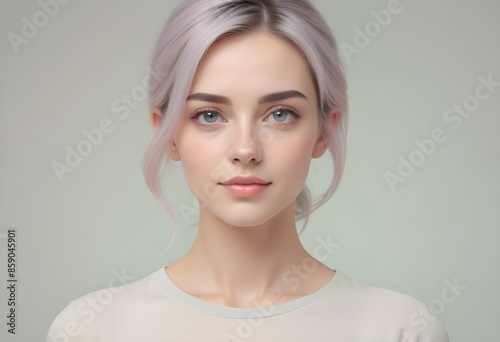 Beautiful elegant woman front view photo