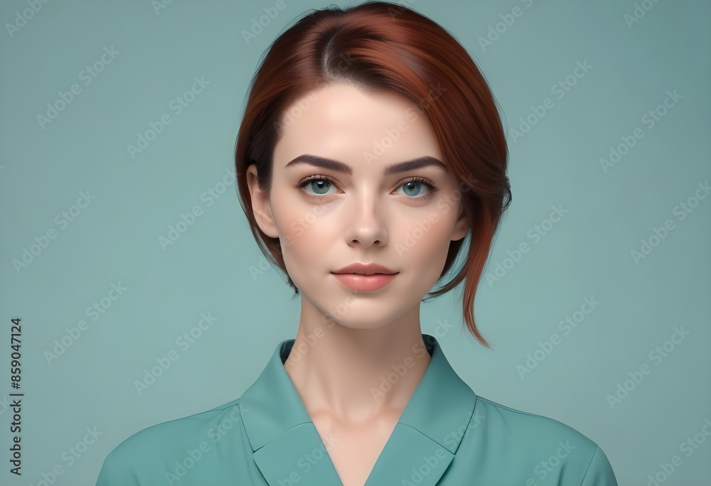 Beautiful elegant woman front view photo