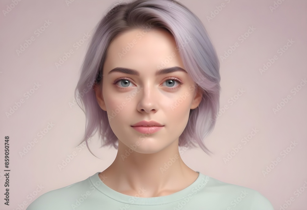 Fototapeta premium Beautiful elegant woman front view photo