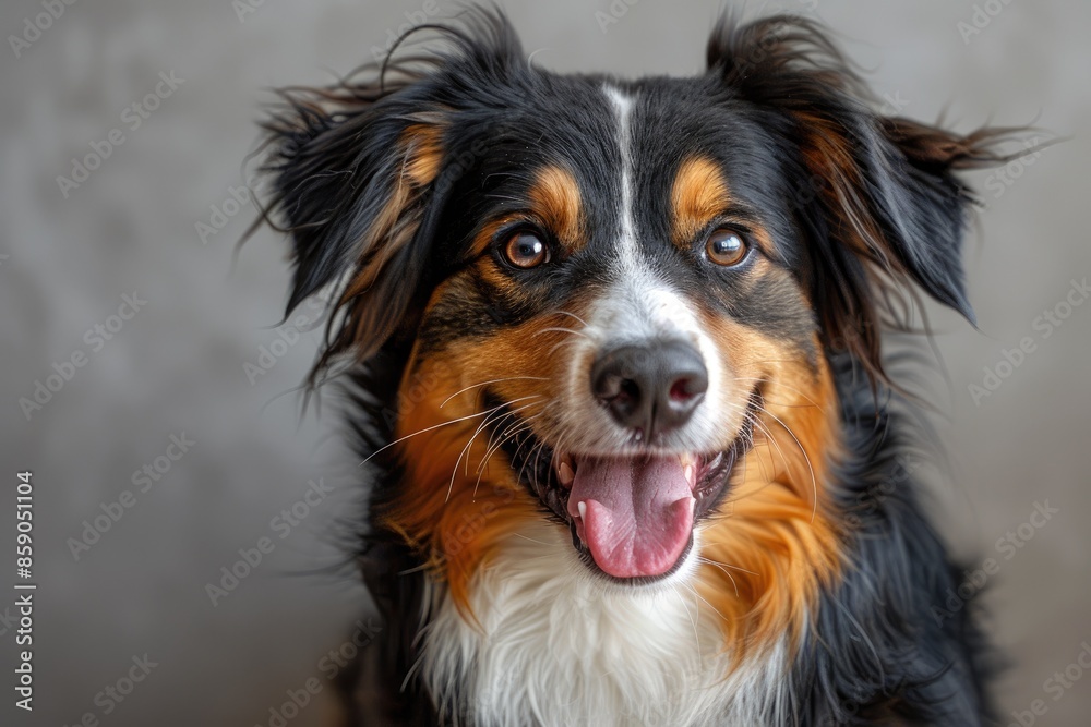 Portrait of a happy australian shepherd dog with tongue out Portrait of a happy australian shepherd dog with tongue out