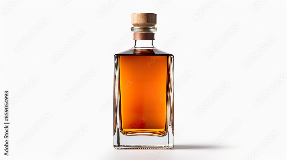 Isolated liquor bottle on a stark white background Isolated liquor bottle on a stark white background